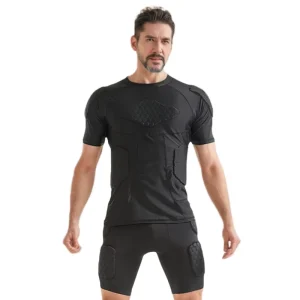 Custom Men’s Youth Padded Compression Shirt Protective Shirt Rib Chest Protector for Football Paintball Baseball