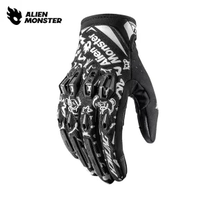 Custom Motorcycle Gloves Genuine Leather Luminous Riding Gloves Anti Fall Biker Gear