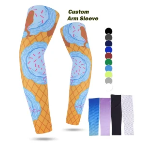 Custom Quick Dry Sun Protection Arm Sleeves UV Protection Seamless Arm Sleeve Cover Sports Golf Basketball Cooling Arm Sleeve