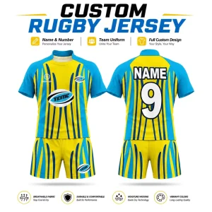 Custom Rugby Jersey Shorts Professional Team Rugby Uniform Men Women Rugby Apparel With Reinforced Seams Logo Name Number