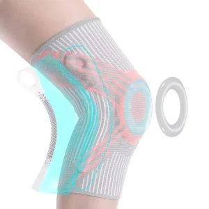 Custom Silicone Flexible Compression Knitted Knee Sleeve Support Elastic Knee Cap Supporter Brace Rodilleras Deportivas