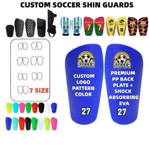 Custom Soccer Shin Guards PP EVA Shock Absorbing Football Shin Pads for Kids Adult Training 7 Sizes Small MOQ