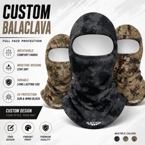 Custom Sun protective Balaclava Lightweight Hiking Mask Camo Print Fishing Full Face Masks for Hunting Outdoors