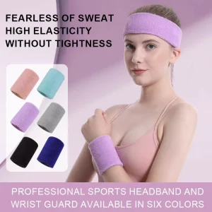 Custom Thin Wristband Headband Running Sweatband Elastic Cotton Spandex Rubber Hand Guard for Women Promotional Sports