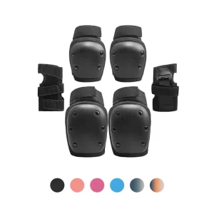 Custom Unisex Multi colored 3 in 1 Sports Protective Gear Elbow Knee Pads Set for Roller Skating Skateboarding Scooter