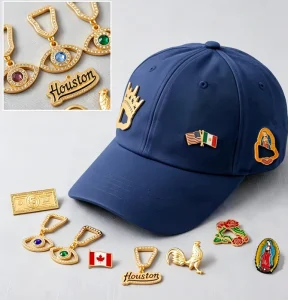 Custom Vintage Gold Plated Soft Enamel Baseball Club Hat Badge Personalized Lapel Hat Clip Brooch Accessories