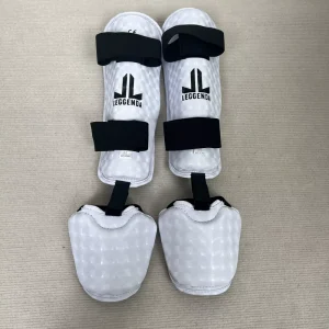 Custom White Shining Guard Taekwondo Protective Gear Taekwondo Leg Guard With Foot Protector