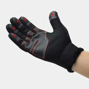 Custom Zipper Leather Warm Water resistant Bike Bicycle Racing Cycling Sports Touch Screen Winter Glove