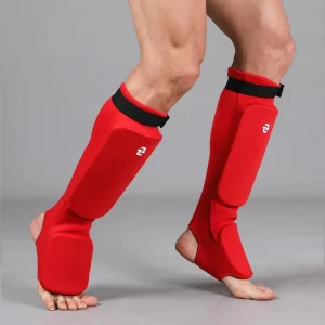 Custom logo Adjustable Fit Shin Instep Guards Martial Arts Shin Guards for Muay Thai Kickboxing Combat Sports