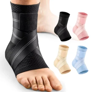 Custom logo Ankle Brace Support with Foot Strap Sport Ankle Sleeve Support Fit Sprained Ankle Achilles Tendonitis