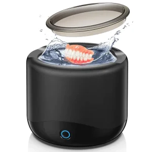 Customizable Electric 45kHz 230ML Digital Timer Dental Cleaning Pod Ultrasonic Retainer Cleaner with 3 Modes for Dentures