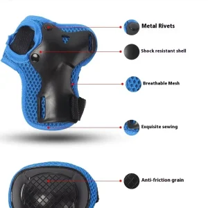 Customizable Flexible Skateboard & Bike Riding Protectors Knee & Elbow Skating Balance Wheel Guards for Boys