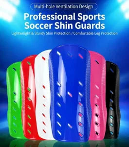 Customizable Glossy Carbon Fiber Texture Shin Guards Durable Polyester EVA Shin Pads with Elastic Band Custom Logo