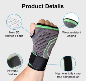 Customizable Tennis Sweatbands Wristbands Breathable Adjustable Wrist Brace for Carpal Tunnel