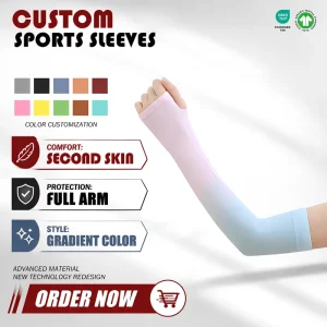 Customize Cycling Sports Fashionable Sleeve Outdoor Ice Fabric Extended Cycling Arm Sunscreen Ice Sleeve