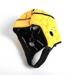 Customized Adjustable Yellow Soft Padded Headgear Protective Padded Soft Shell Sport Rugby Headgear