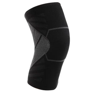 Customized Breathable Elastic Nylon Outdoor Sports Protector Knee Compression Sleeves with Anti Slip Silicone Strips