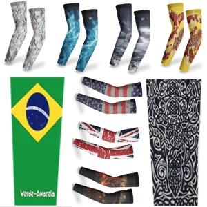 Customized Cooling Compression Sports Camouflage Polyamide Spandex Heat Transfer Printed Fiberglass Arm Sleeve