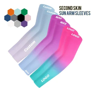 Customized Gradient Color Cooling UV Sun Protection Cool Arm Cover Sleeve Sport Arm Sleeves Basketball Arm Sleeves For Women