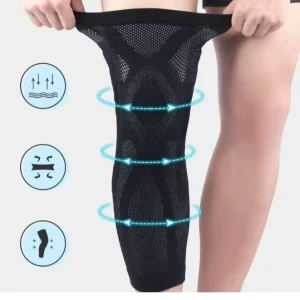 Customized Knitted Elastic Lightweight Sports Knee Pads Breathable Non Slip Pain Relieving Compression Protective Gear Ergonomic