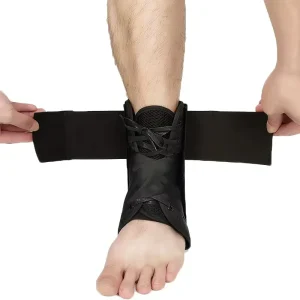 Customized Logo High Elasticity Strap Ankle Brace Lace Up Adjustable Support For Running Basketball Injury Recovery