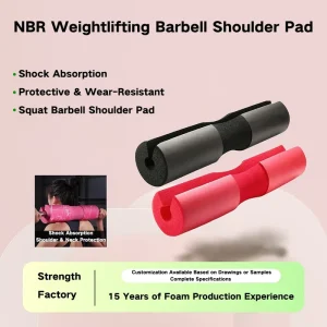 Customized NBR Foam Shock Absorption Protector Neck Shoulder Thicken Squats Lunges Hip Thrusts Squat Weight Lifting Bar Cushion