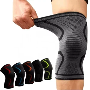 Customized Soft Compression Non Skid Breathable Nylon & Cotton Knee Support Sleeve for Sports Brace