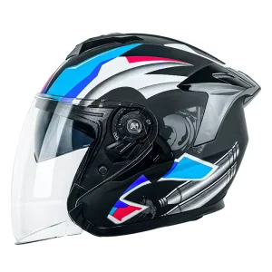 DOT Approved ABS Motorcycle Scooter Half Face Helmet Double Visor Open Face Motorcycle Helmet for Street Riding
