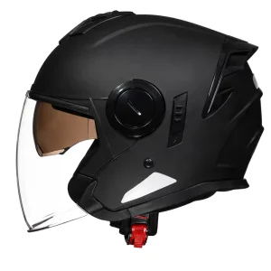 DOT Approved Quick Release Buckle Moped Helmet Dual Visor Motorbike Casco 3 4 Motorcycle Open Face Helmet