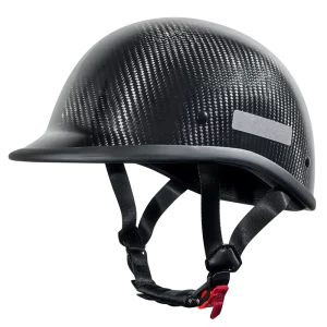 DOT Approved Real Carbon Fiber Open Face Motorcycle Helmet German Style Motorcycle Half Helmet for Moped Scooter