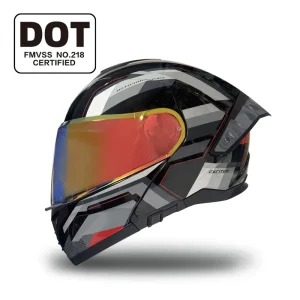 DOT Certified Flip Up Helmet High Definition Scratch Resistant PC Lenses Dual Visor ABS Material Individually Painted Tail New
