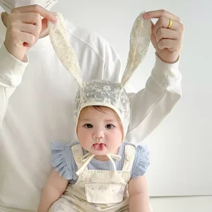 Delicate Lace Baby Headband Ultra Soft Breathable Hat for Newborn Baby Cartoon Ear Protectors Princess Hat