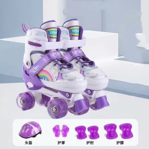 Direct Sale Children’s Double Row PU Mesh Roller Skates for Toddlers & Babies Boys Girls Beginner