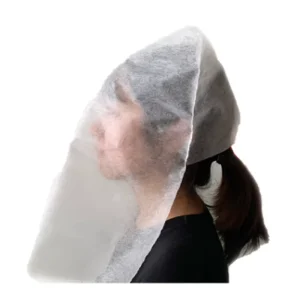 Disposable White Fitting Room Cap Head Protector Non Woven Face Covers Easy to Wear and Breathable
