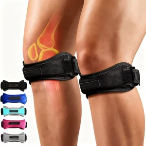 Double Adjustable Neoprene Knee Support Strap Brace for Meniscus Tear Breathable and Anti Slip for Comfortable Fit