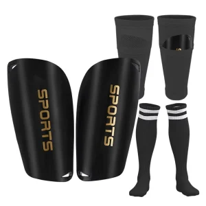 Double Layer Thick Professional Sport Protection Football Shin Guards with Sock Covers Insert for Calves and Feet Unisex