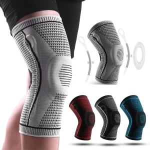 Double Spring Bars Silicone Anti slip Compression Knee Brace