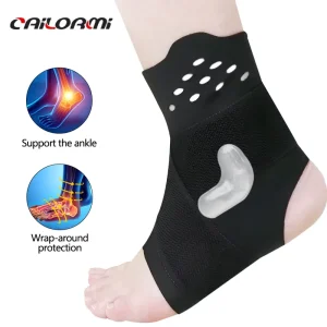 Double Strap Sports Ankle Support with Elastic Polyester Fabric Orthopedic Ankle Brace for Injury Protection & Recovery