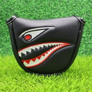 Drop Shipping War Shark Golf Club Black PU Leather Head Cover Golf Club Headcover with Magnetic Closure