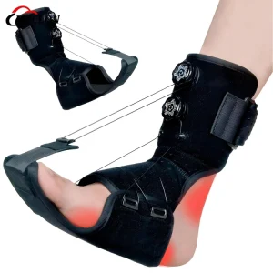 Dual Knob Adjustable Compression AFO Foot Drop Orthosis Brace Fixed Ankle Support Splint for Plantar Fascia