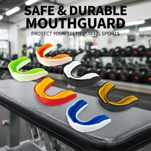 Dual Layers EVA Durable Mouth Guard Shock Absorption Safety Certified For Youth Adults For Football Hockey Basketball Boxing