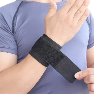 Durable Lightweight Adjustable Breathable Black Neoprene Compression Wrist Support Brace With Hook And Loop Fastener
