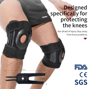 Durable Nylon Spandex Polyester Fiber Knee Sleeves Anti Slip Adjustable Knee Protector for Men and Women