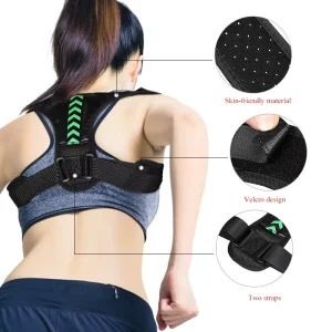 Elastic Adjustable Back Support Brace Belt Upper Back Posture Corrector Breathable Pain Relief Protection Features