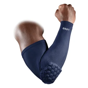Elastic Breathable Blank Compression Elbow Padded Sleeve Arm Brace Protector for Workout Fitness Skiing Sports