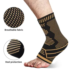 Elastic Breathable Compression Copper Ankle Brace Protector Ankle Support for Sports