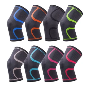Elastic Breathable Compression Knitted Nylon Sports Knee Protector Guard Support Brace Sleeves for Knee Pain Relief