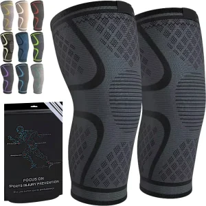 Elastic Breathable Compression Knitted Nylon Sports Knee Protector Guard Support Brace for Knee Pain Relief
