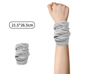 Elastic Breathable Cooling Wrist Sweatbands Quick Dry Absorbent Sports Wrist Towels for Basketball Running Fitness Men Women