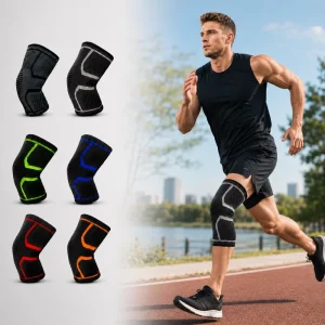 Elastic Breathable Knee Protector Brace Weightlifting Knee Sleeves for Running